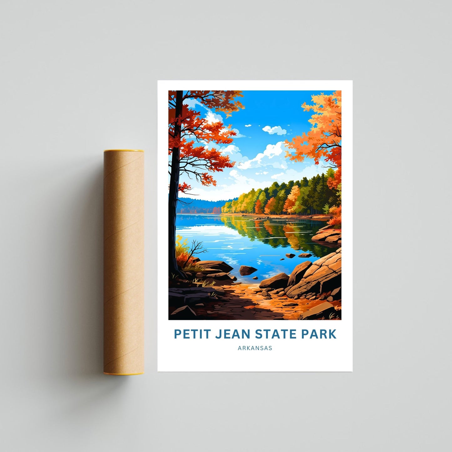 Petit Jean State Park Travel Print - Petit Jean State Park poster, Arkansas Wall Art, Framed present,Arkansas Gift Art, Customized Your Text - TravelTreasureCo