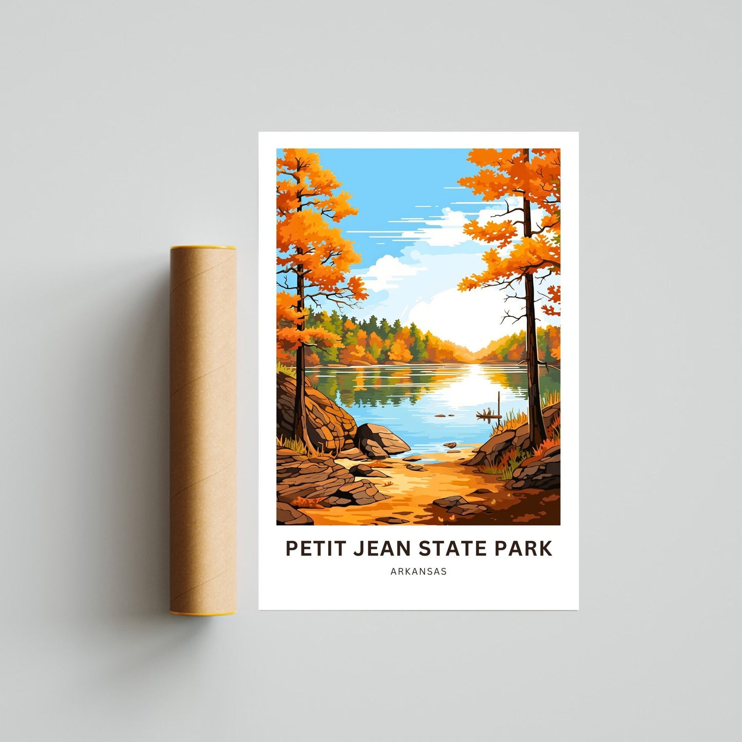 Petit Jean State Park Travel Print - Petit Jean State Park poster, Arkansas Wall Art, Framed present,Arkansas Gift Art, Customized Your Text - TravelTreasureCo