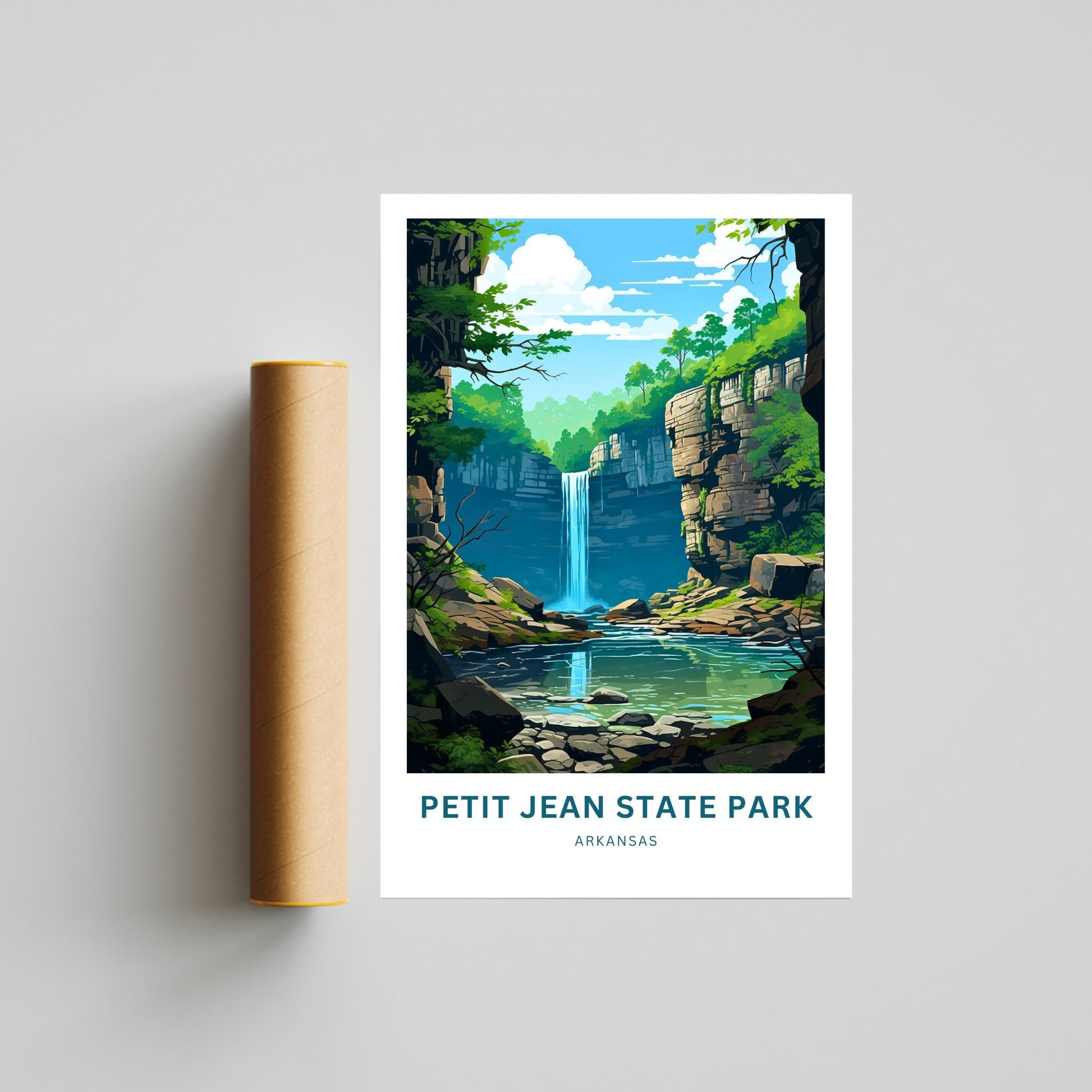 Petit Jean State Park Travel Print - Petit Jean State Park poster, Arkansas Wall Art, Framed present,Arkansas Gift Art, Customized Your Text - TravelTreasureCo