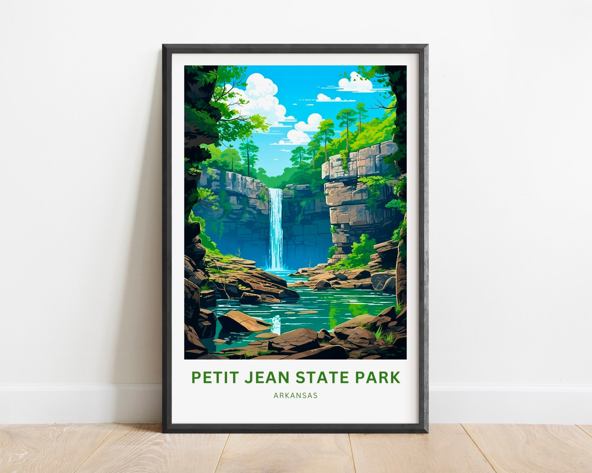 Petit Jean State Park Travel Print - Petit Jean State Park poster, Arkansas Wall Art, Framed present,Arkansas Gift Art, Customized Your Text - TravelTreasureCo