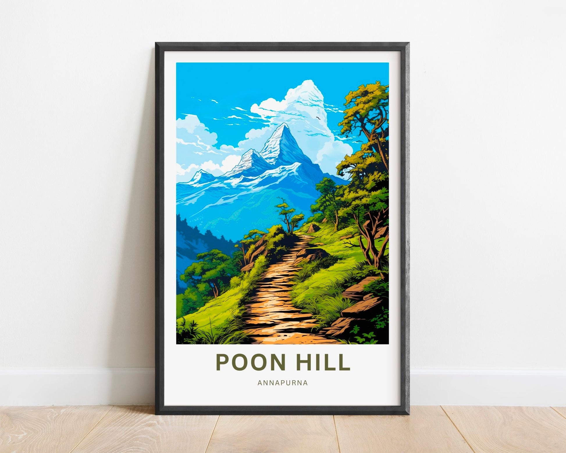 Poon Hill Travel Print - Poon Hill poster, Annapurna Wall Art, Wall Decor, Framed present, Gift Nepal Present - TravelTreasureCo