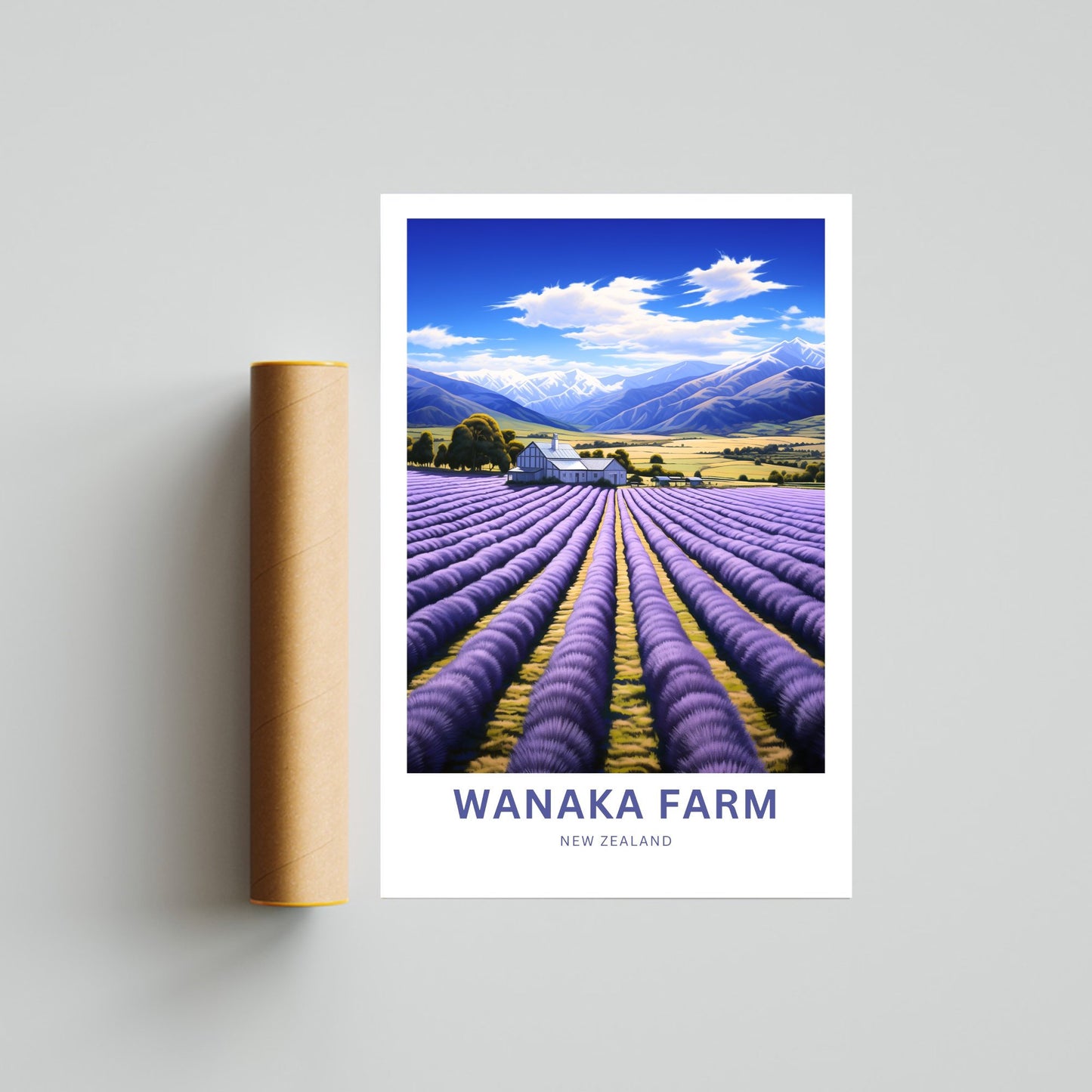 Wanaka Farm Travel Print - Wanaka Farm poster, New Zealand Wall Art, Framed present, Gift New Zealand Present - TravelTreasureCo