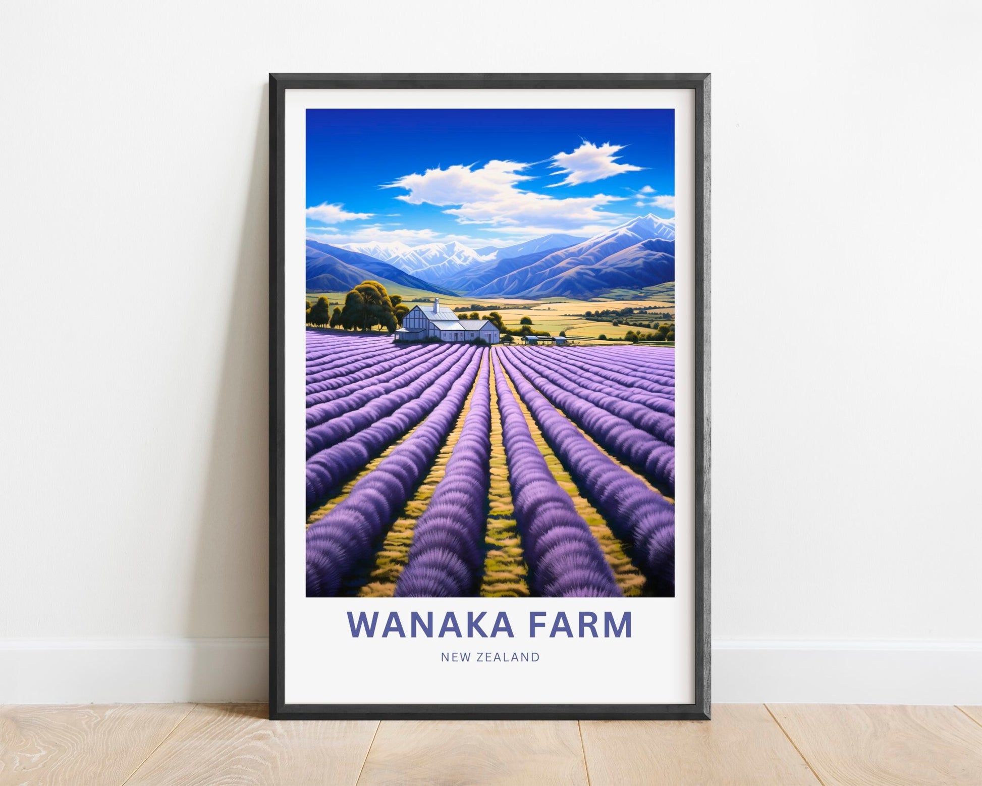 Wanaka Farm Travel Print - Wanaka Farm poster, New Zealand Wall Art, Framed present, Gift New Zealand Present - TravelTreasureCo