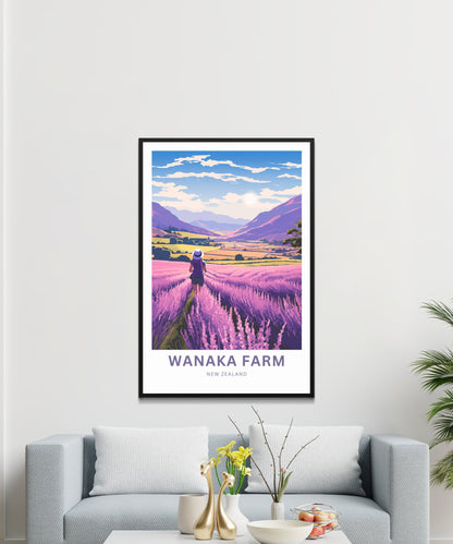 Wanaka Farm Travel Print - Wanaka Farm poster, New Zealand Wall Art, Framed present, Gift New Zealand Present - TravelTreasureCo