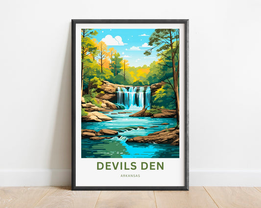 Devil's Den Travel Print - Devils Den poster, Arkansas Wall Art, Framed present, Gift Devil's Den State Park Present - TravelTreasureCo