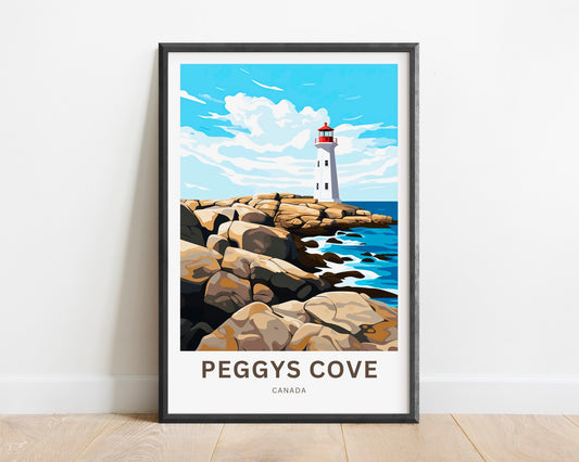 Peggys Cove Travel Print - Peggys Cove poster, Canada Wall Art, Framed present, Gift Canada Present - TravelTreasureCo