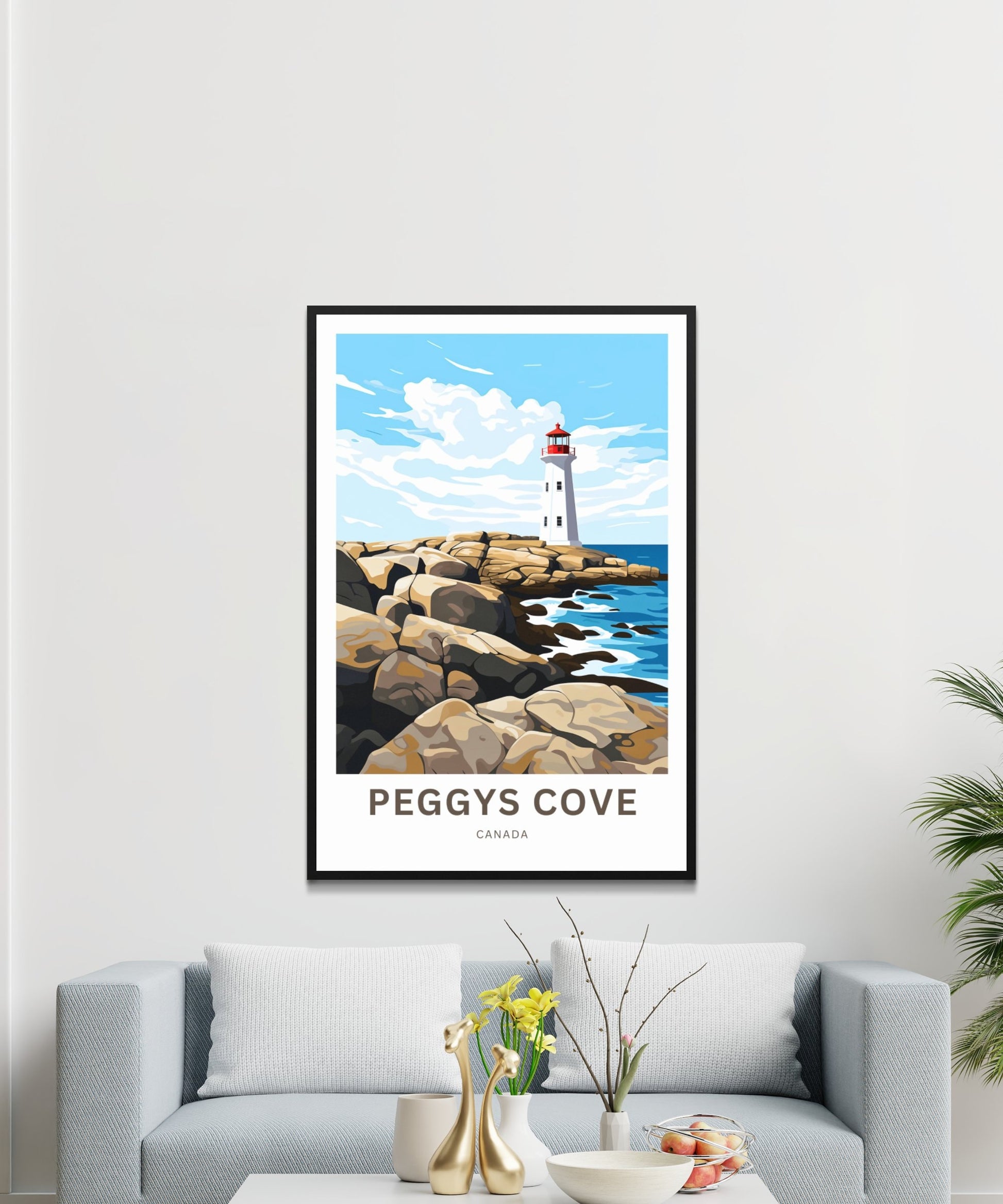 Peggys Cove Travel Print - Peggys Cove poster, Canada Wall Art, Framed present, Gift Canada Present - TravelTreasureCo