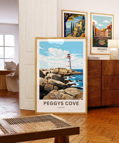 Peggys Cove Travel Print - Peggys Cove poster, Canada Wall Art, Framed present, Gift Canada Present - TravelTreasureCo