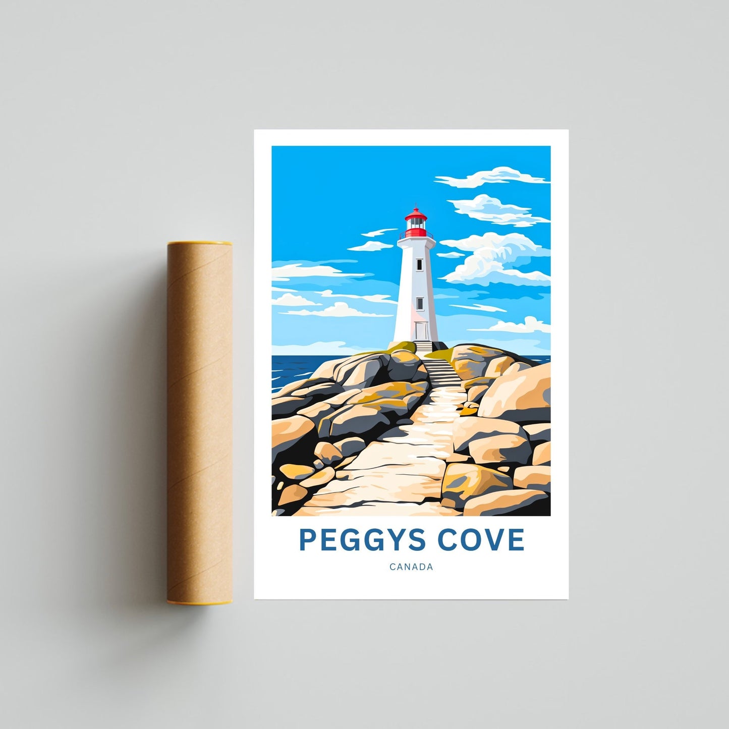 Peggys Cove Travel Print - Peggys Cove poster, Canada Wall Art, Framed present, Gift Canada Present, Customized Your Text - TravelTreasureCo