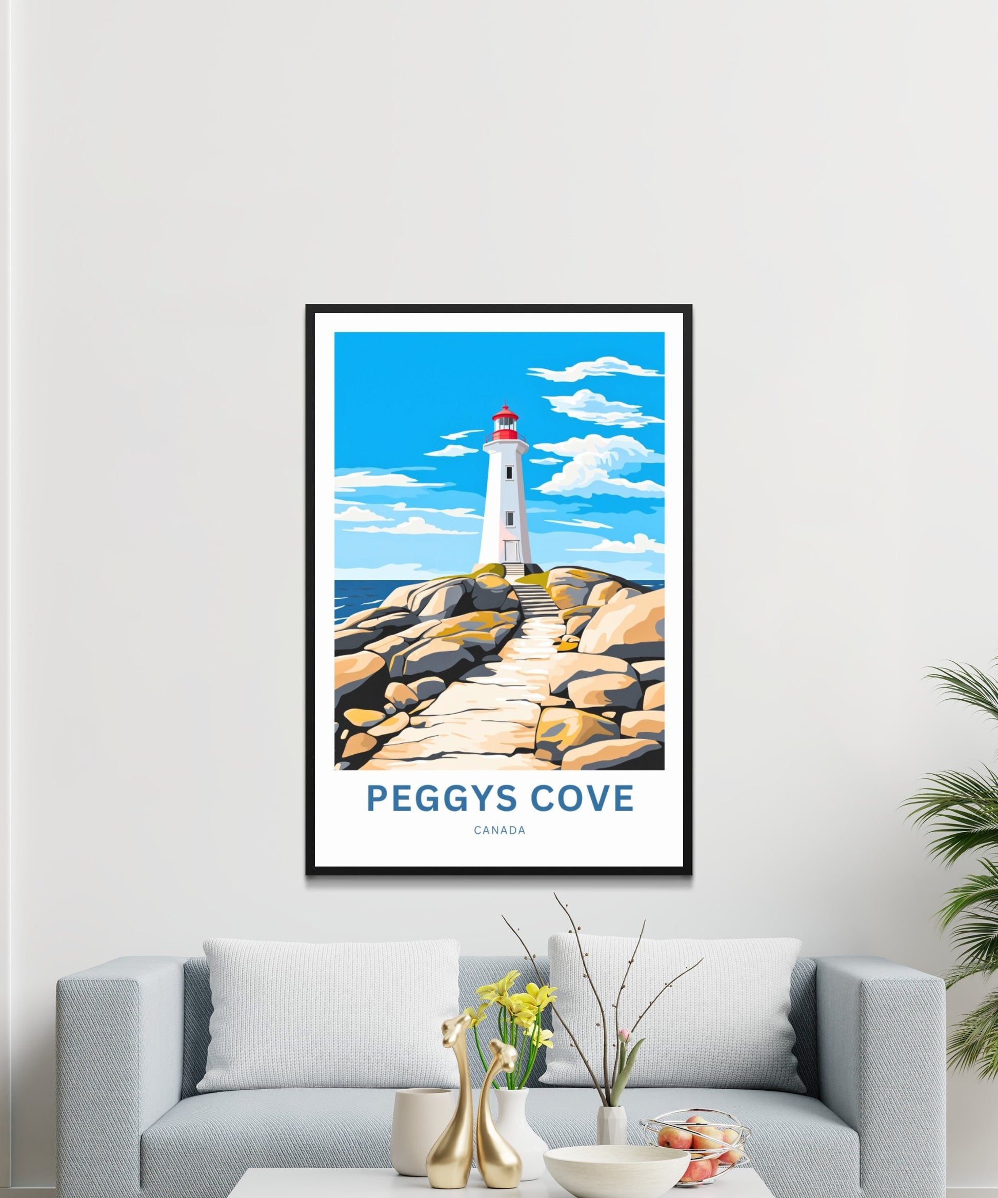 Peggys Cove Travel Print - Peggys Cove poster, Canada Wall Art, Framed present, Gift Canada Present, Customized Your Text - TravelTreasureCo