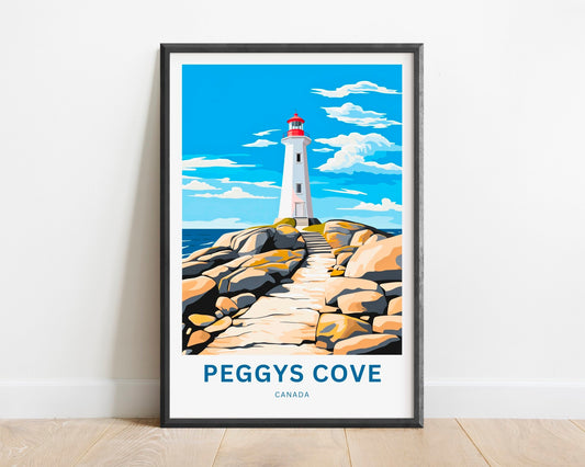 Peggys Cove Travel Print - Peggys Cove poster, Canada Wall Art, Framed present, Gift Canada Present, Customized Your Text - TravelTreasureCo