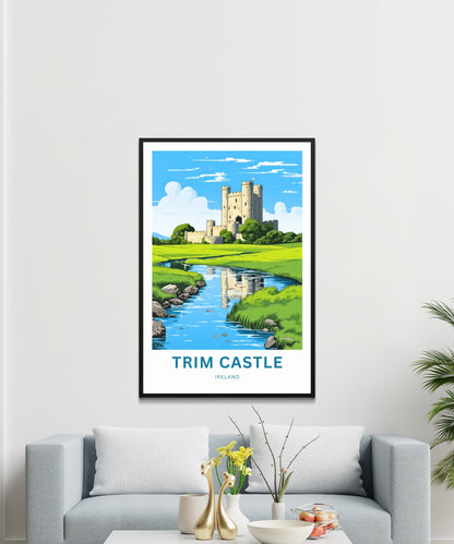 Trim Castle Travel Print - Trim Castle poster, Ireland Wall Art, Framed present, Gift Ireland Present - TravelTreasureCo