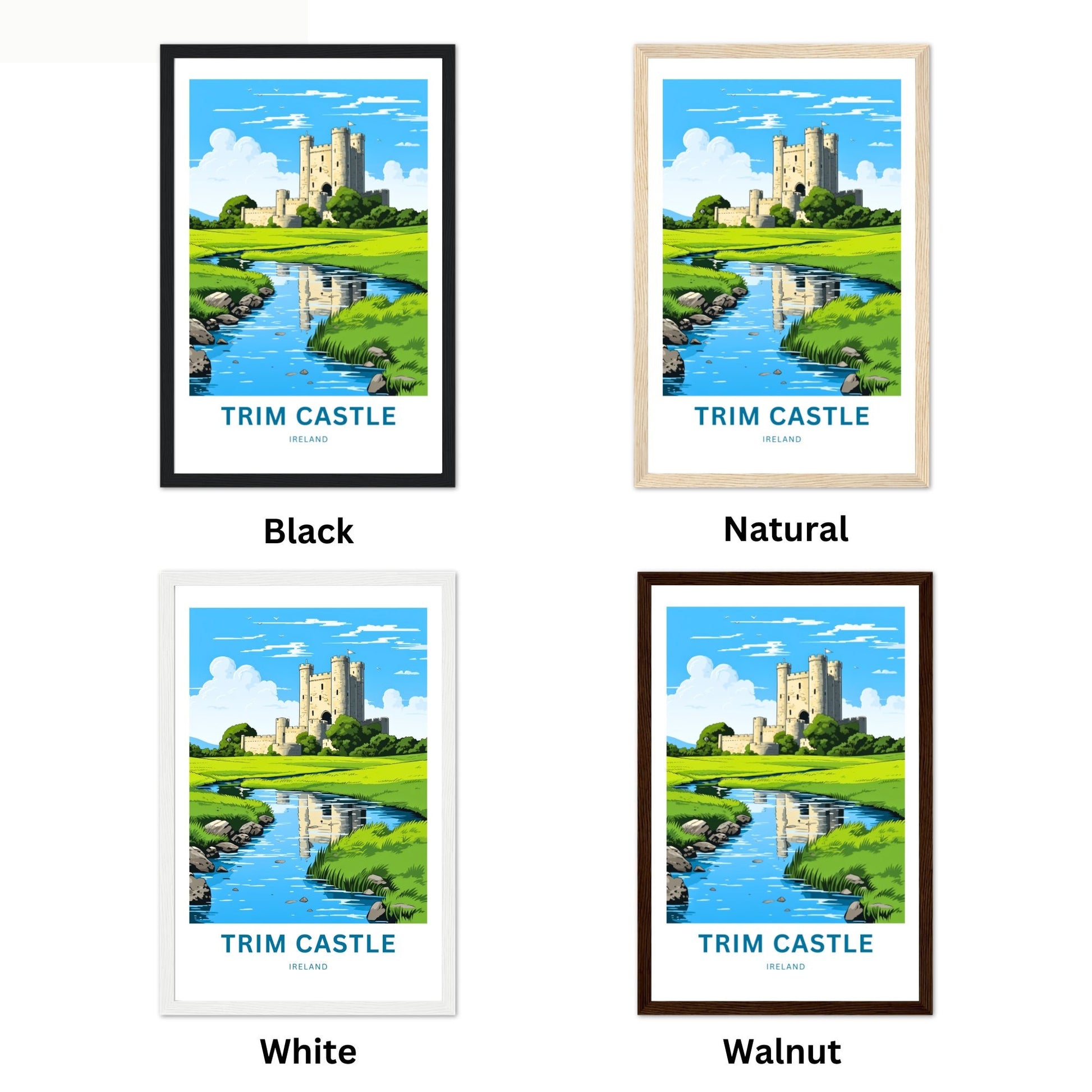 Trim Castle Travel Print - Trim Castle poster, Ireland Wall Art, Framed present, Gift Ireland Present - TravelTreasureCo