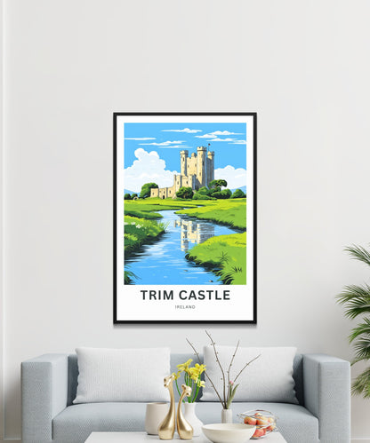 Trim Castle Travel Print - Trim Castle poster, Ireland Wall Art, Framed present, Gift Ireland Present, Customize Your Text - TravelTreasureCo