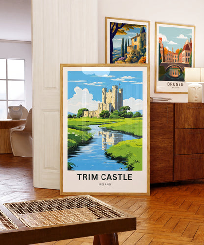 Trim Castle Travel Print - Trim Castle poster, Ireland Wall Art, Framed present, Gift Ireland Present, Customize Your Text - TravelTreasureCo