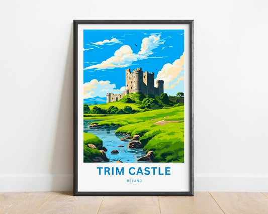 Trim Castle Travel Print - Trim Castle poster, Ireland Wall Art, Framed present, Gift Ireland Present, Customize Your Text - TravelTreasureCo