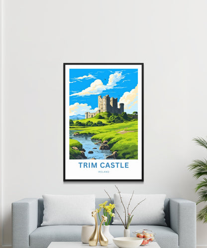 Trim Castle Travel Print - Trim Castle poster, Ireland Wall Art, Framed present, Gift Ireland Present, Customize Your Text - TravelTreasureCo