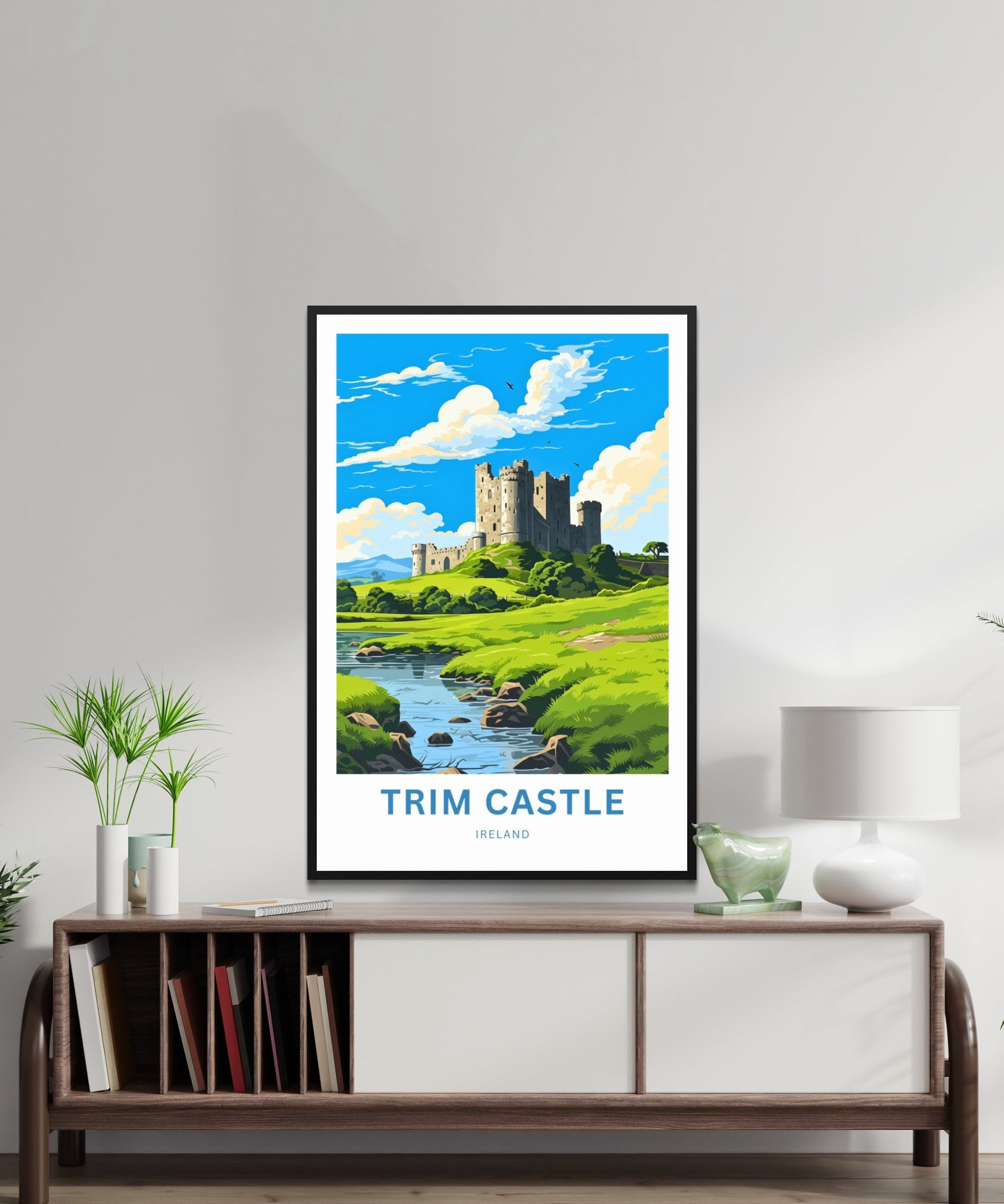 Trim Castle Travel Print - Trim Castle poster, Ireland Wall Art, Framed present, Gift Ireland Present, Customize Your Text - TravelTreasureCo