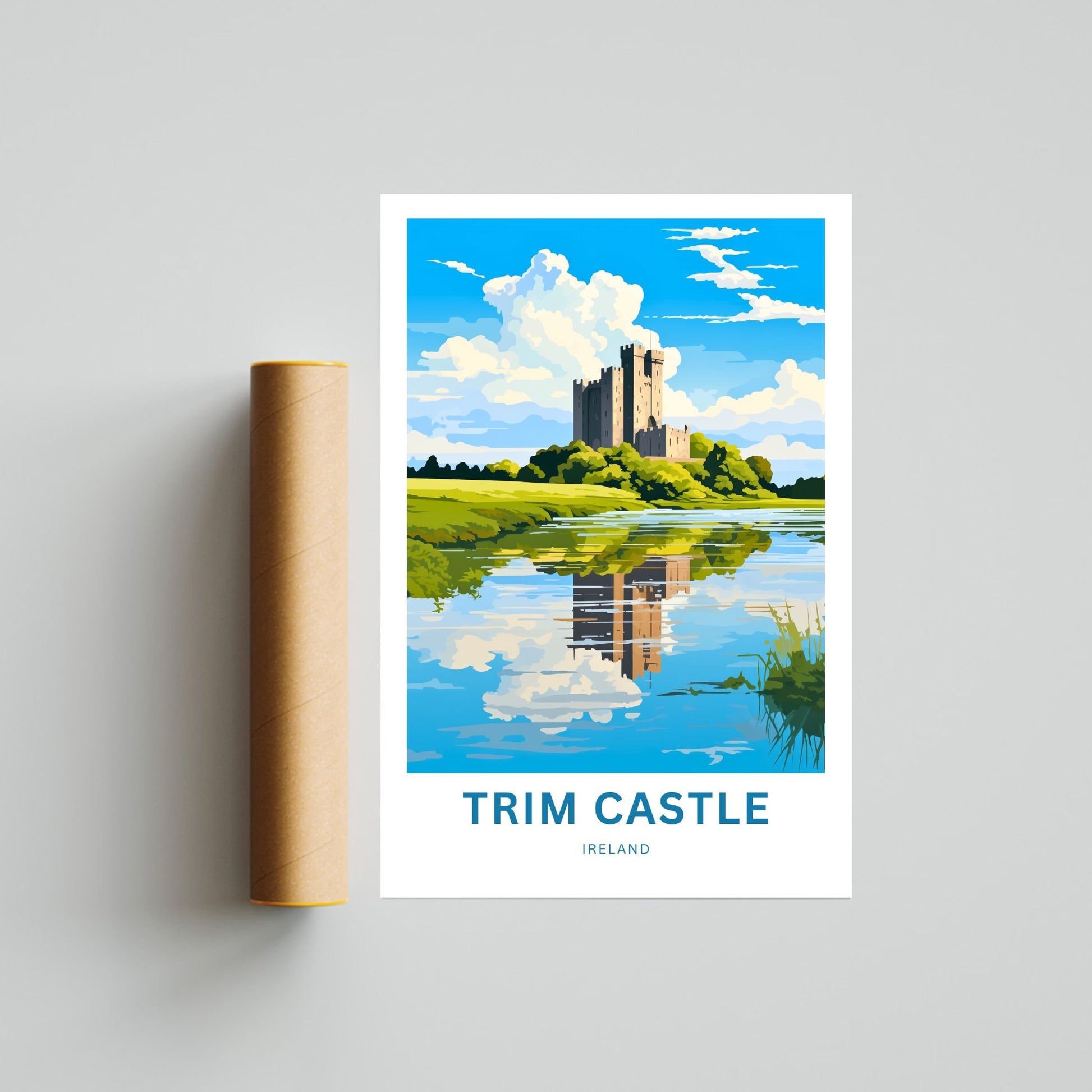 Trim Castle Travel Print - Trim Castle poster, Ireland Wall Art, Framed present, Gift Ireland Present, Customize Your Text - TravelTreasureCo