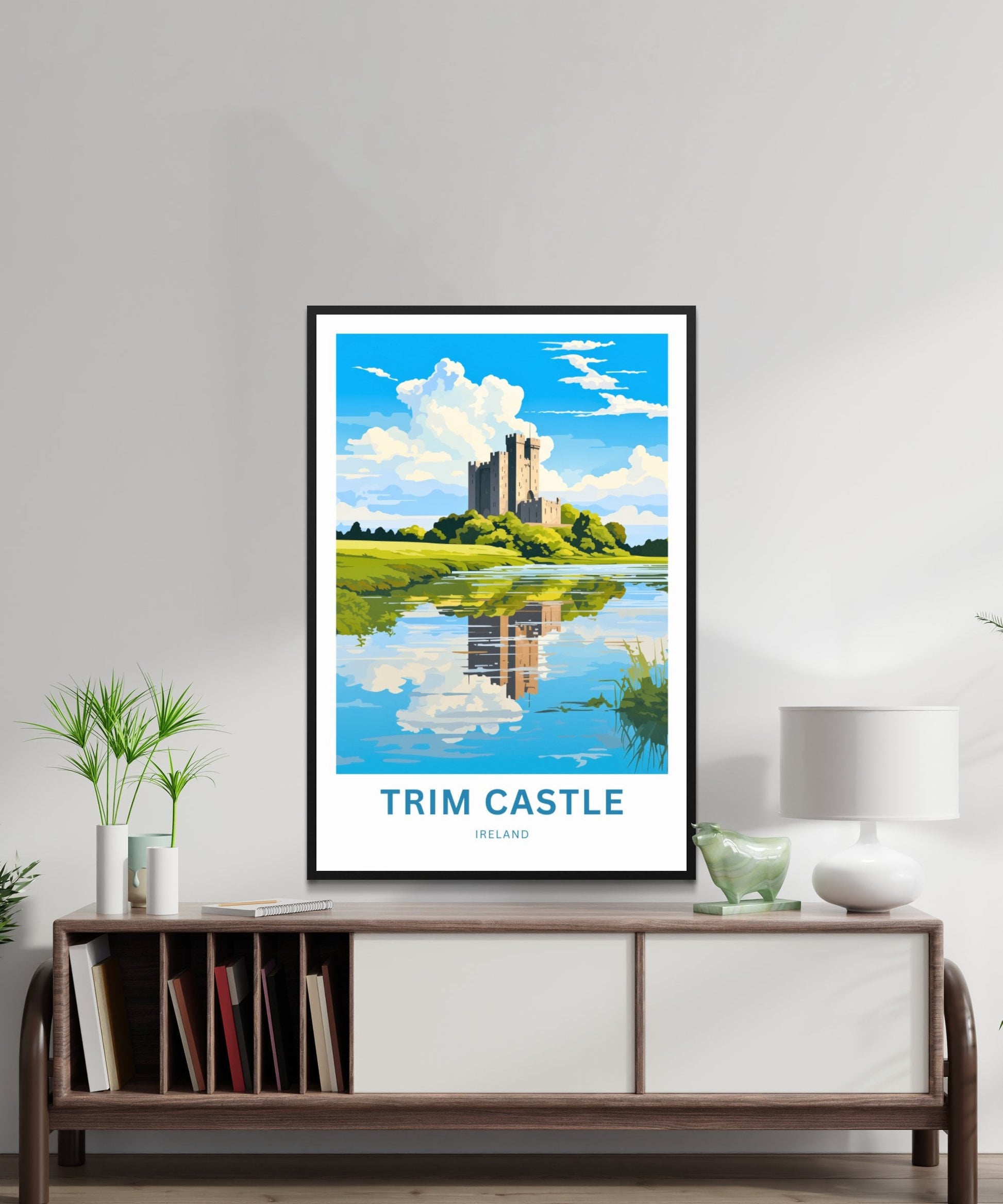 Trim Castle Travel Print - Trim Castle poster, Ireland Wall Art, Framed present, Gift Ireland Present, Customize Your Text - TravelTreasureCo