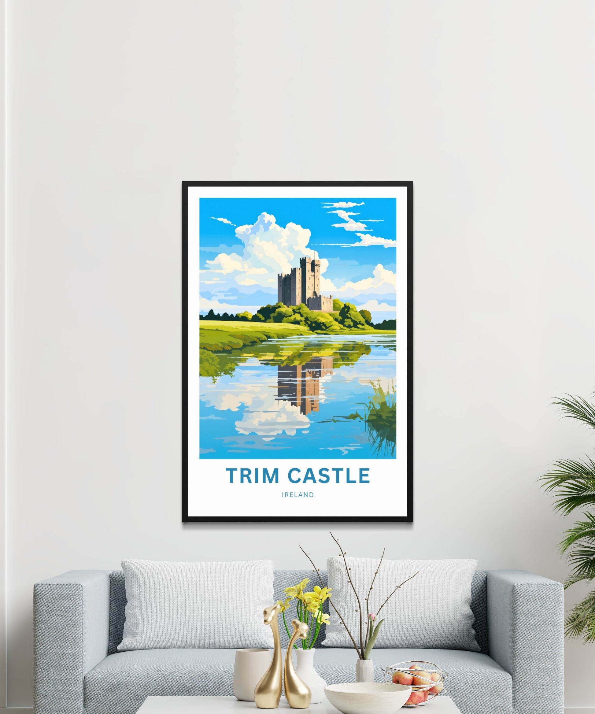 Trim Castle Travel Print - Trim Castle poster, Ireland Wall Art, Framed present, Gift Ireland Present, Customize Your Text - TravelTreasureCo