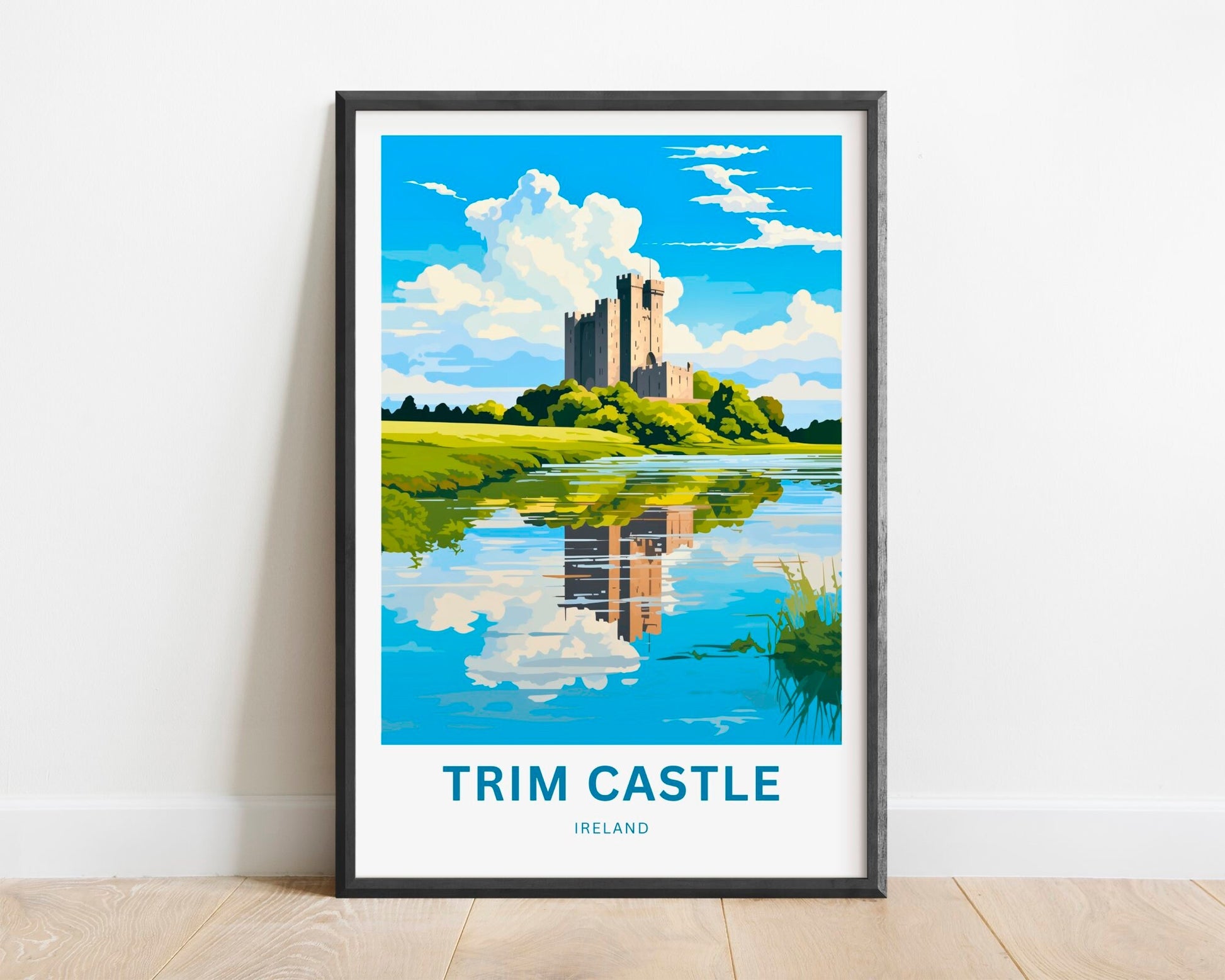 Trim Castle Travel Print - Trim Castle poster, Ireland Wall Art, Framed present, Gift Ireland Present, Customize Your Text - TravelTreasureCo