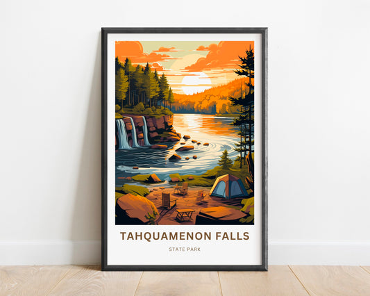 Tahquamenon Falls Travel Print - Tahquamenon Falls State Park poster, Michigan Wall Art, Framed present, Gift Michigan Present - TravelTreasureCo