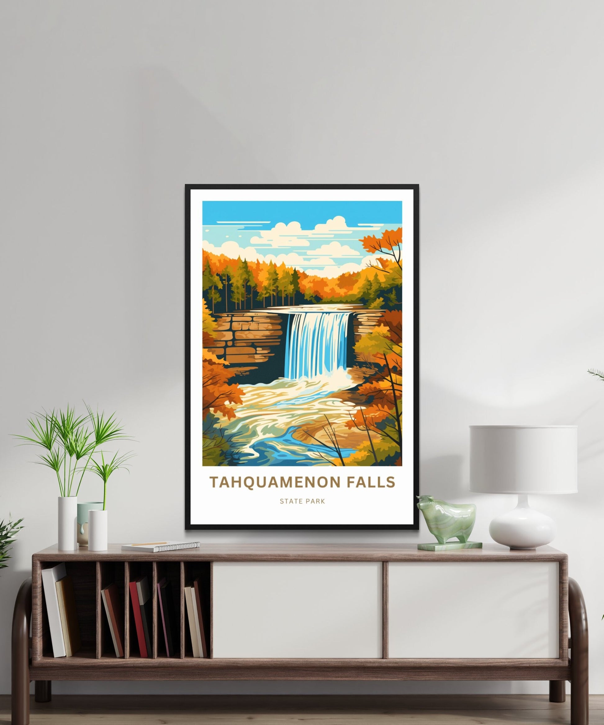 Tahquamenon Falls Travel Print - Tahquamenon Falls State Park poster, Michigan Wall Art, Framed present, Gift Michigan Present - TravelTreasureCo