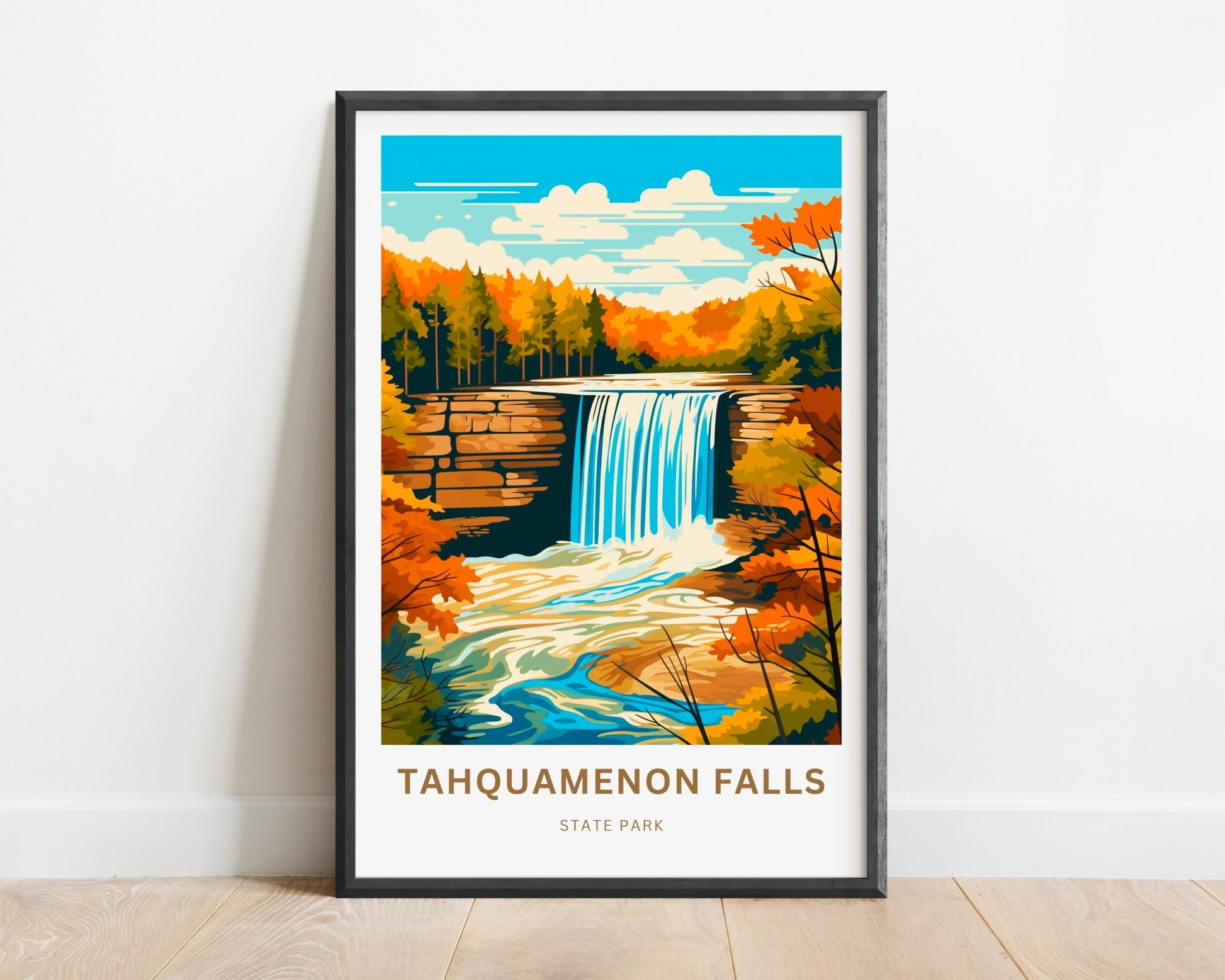 Tahquamenon Falls Travel Print - Tahquamenon Falls State Park poster, Michigan Wall Art, Framed present, Gift Michigan Present - TravelTreasureCo