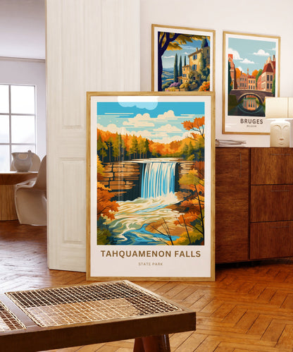 Tahquamenon Falls Travel Print - Tahquamenon Falls State Park poster, Michigan Wall Art, Framed present, Gift Michigan Present - TravelTreasureCo