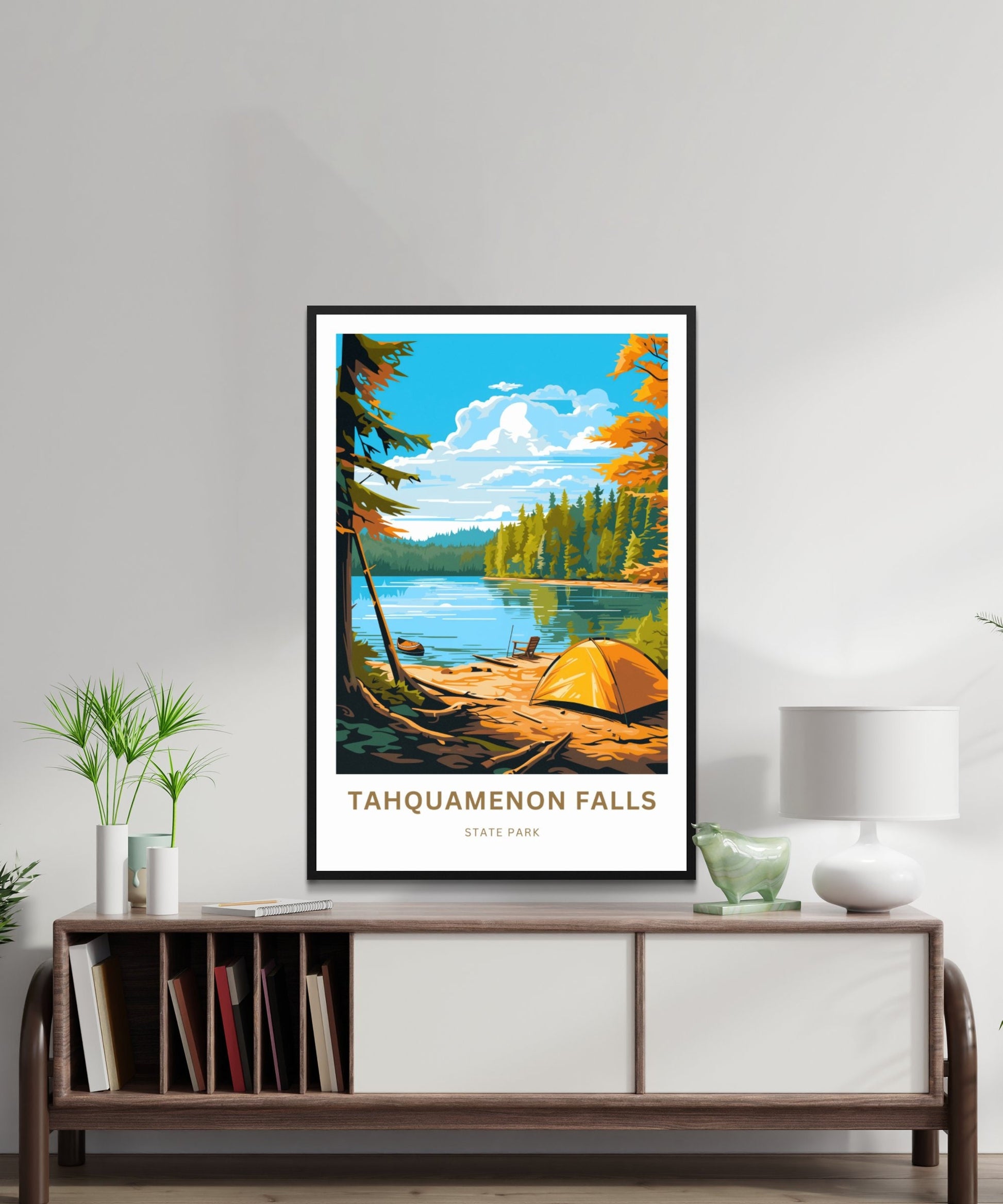 Tahquamenon Falls Travel Print - Tahquamenon Falls State Park poster, Michigan Wall Art, Framed present, Gift Michigan Present - TravelTreasureCo