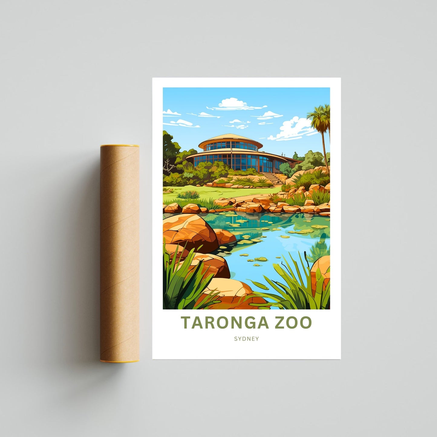 Taronga Zoo Travel Print - Taronga Zoo poster, Sydney Wall Art, Framed present, Gift Australia Present - TravelTreasureCo