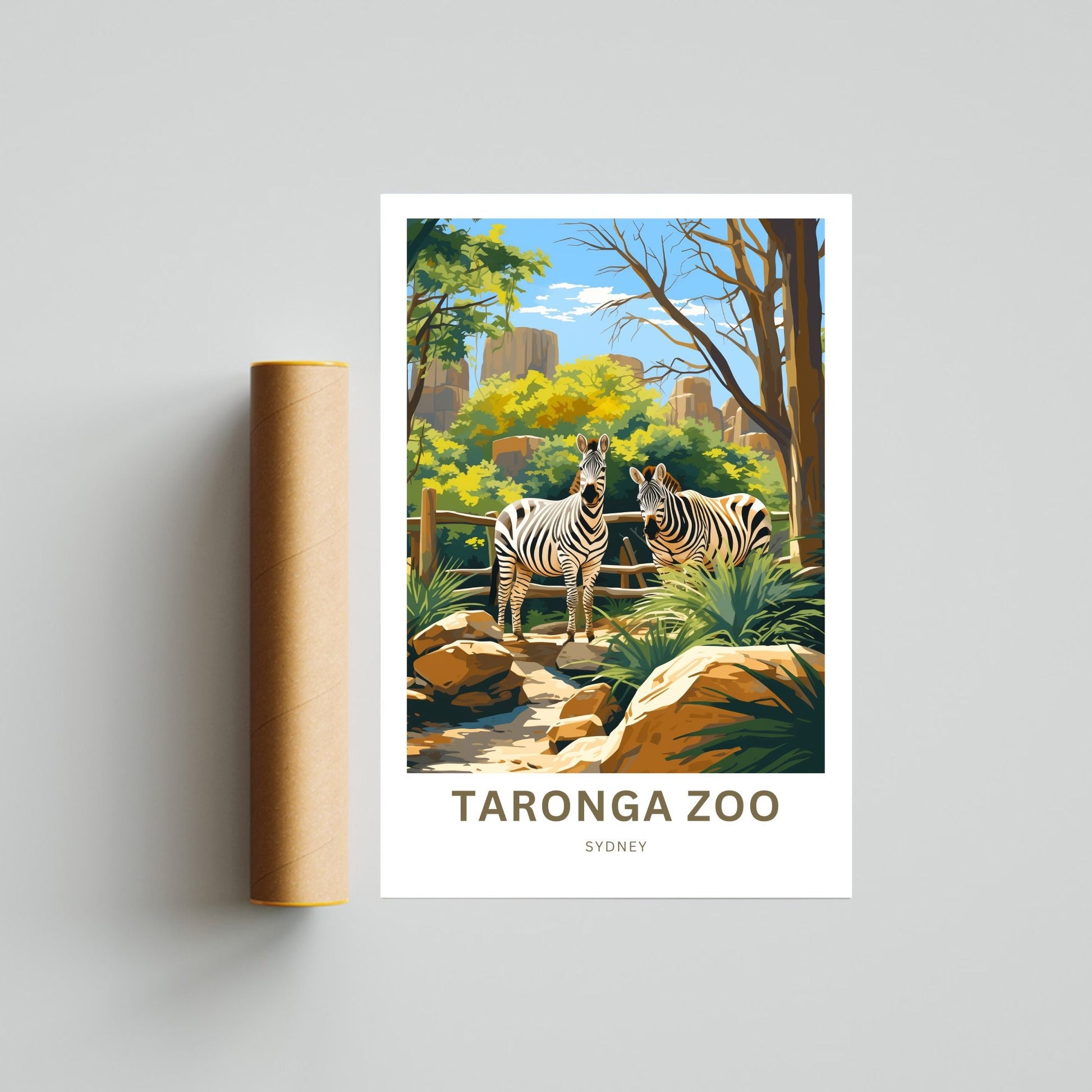 Taronga Zoo Travel Print - Taronga Zoo poster, Sydney Wall Art, Framed present, Gift Australia Present - TravelTreasureCo