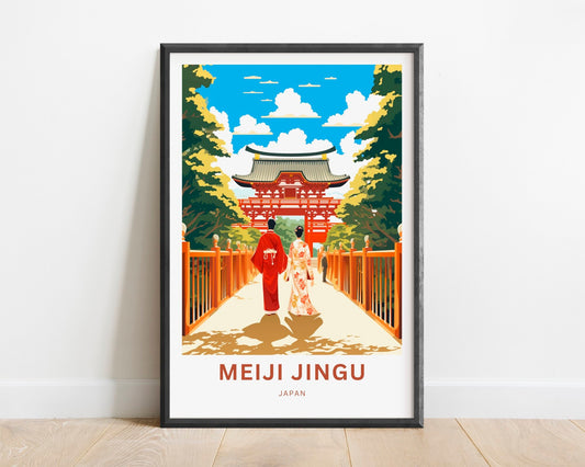 Meiji Jingu Travel Print - Meiji Jingu poster, Japan Wall Art, Framed present, Gift Japan Present Decor, Custom Text - TravelTreasureCo