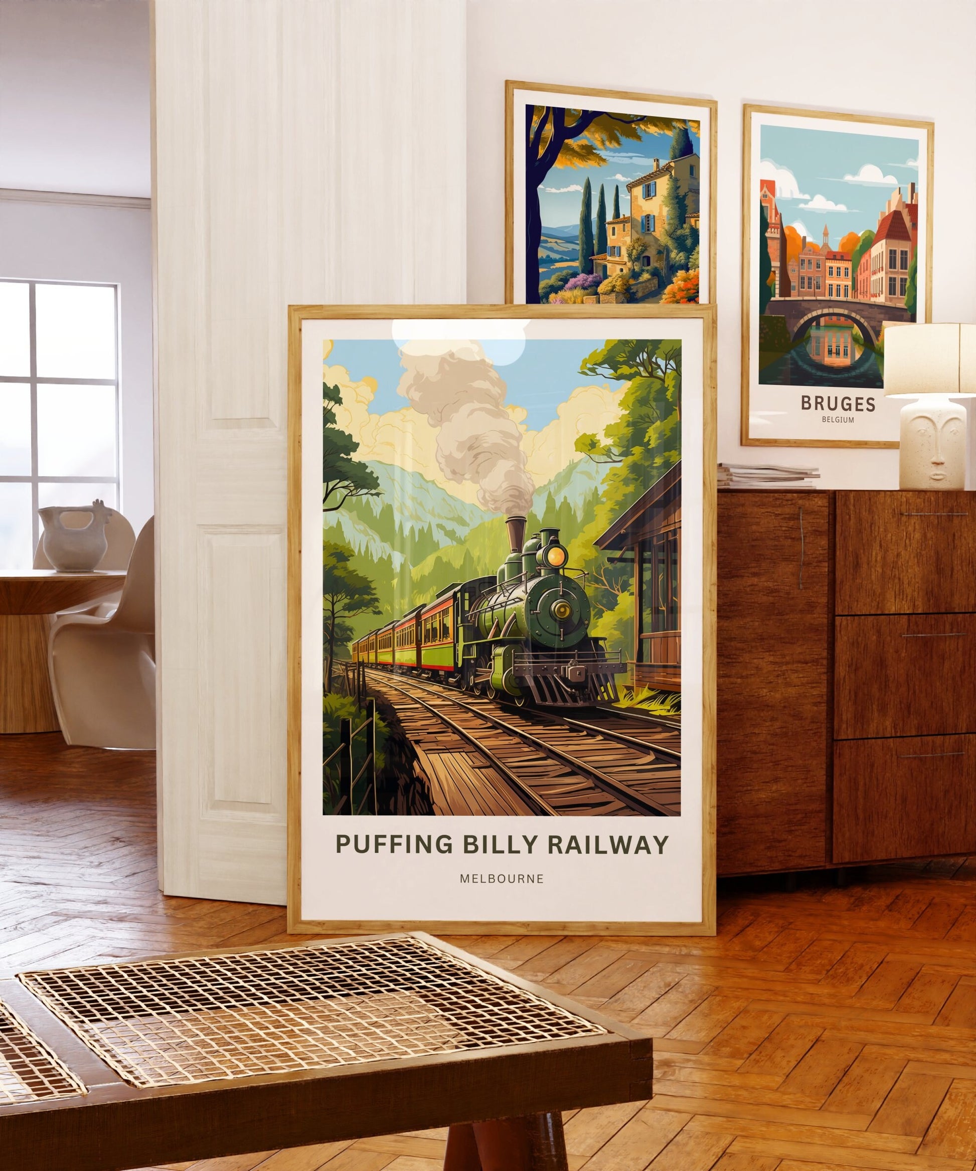 Puffing Billy Railway Travel Print - Puffing Billy Railway poster, Melbourne Wall Art, Framed present, Gift Australia Present - TravelTreasureCo