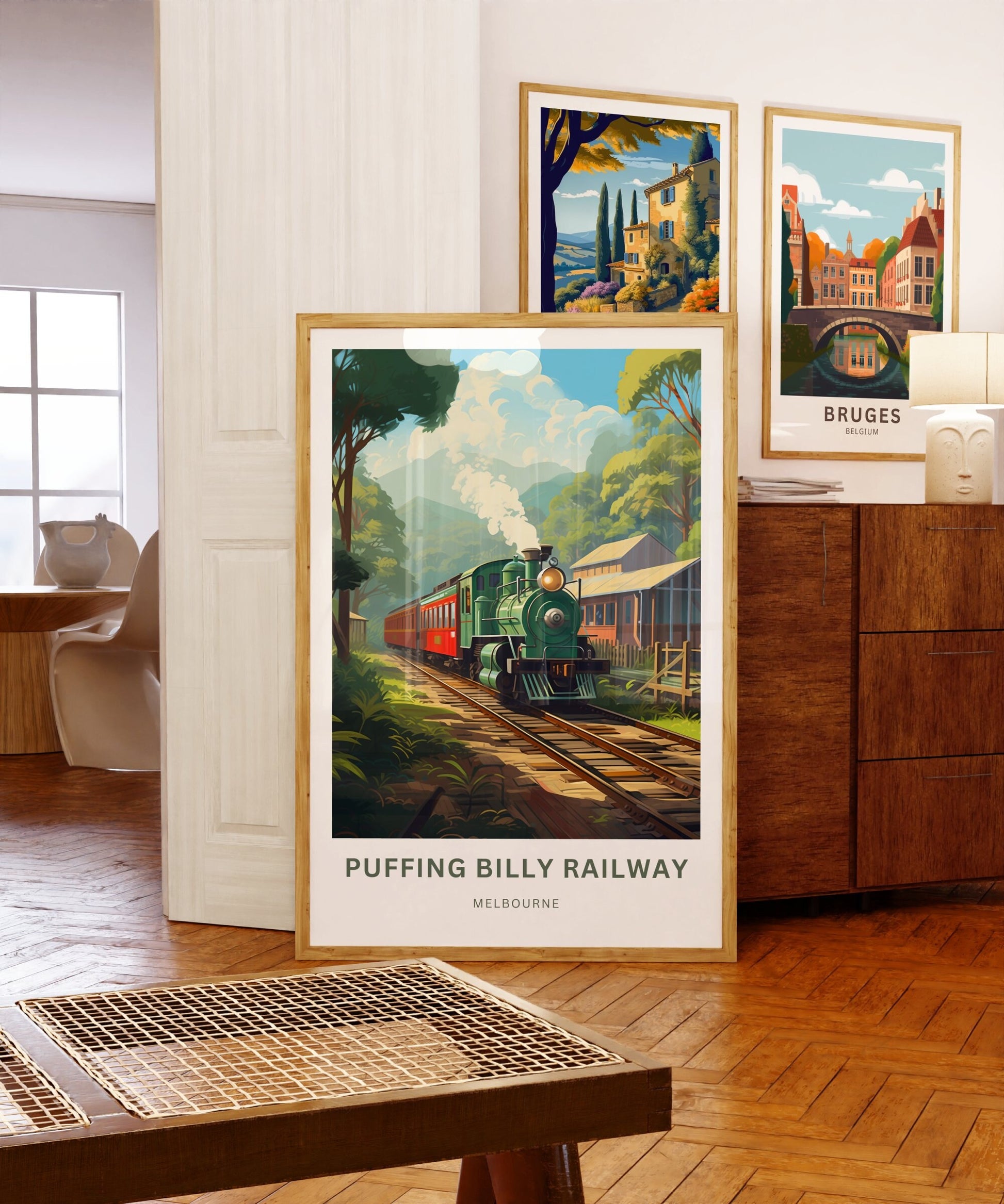 Puffing Billy Railway Travel Print - Puffing Billy Railway poster, Melbourne Wall Art, Framed present, Gift Australia Present - TravelTreasureCo