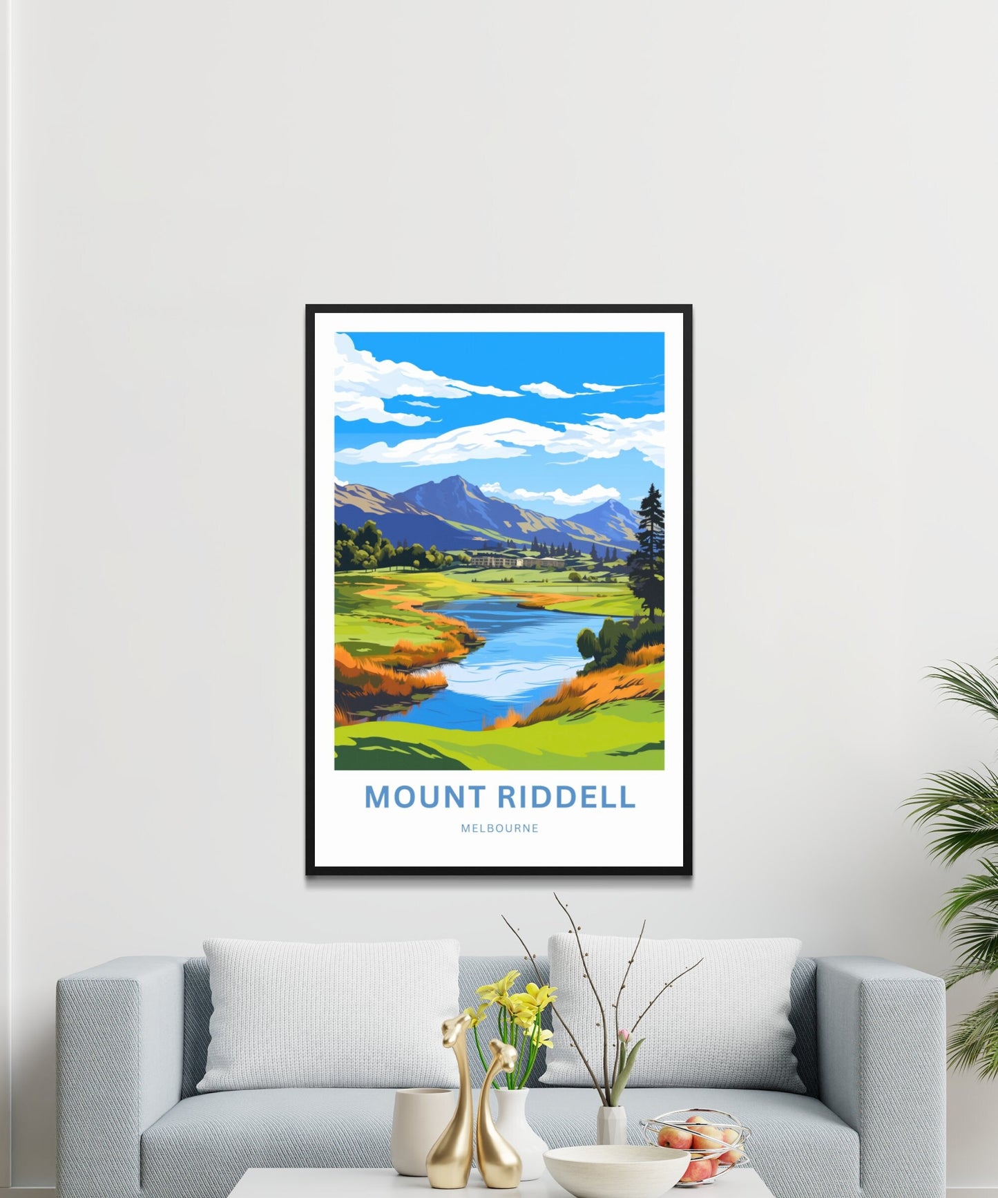 Mount Riddell Travel Print - Mount Riddell poster, Melbourne Wall Art, Framed present, Gift Australia Present - TravelTreasureCo