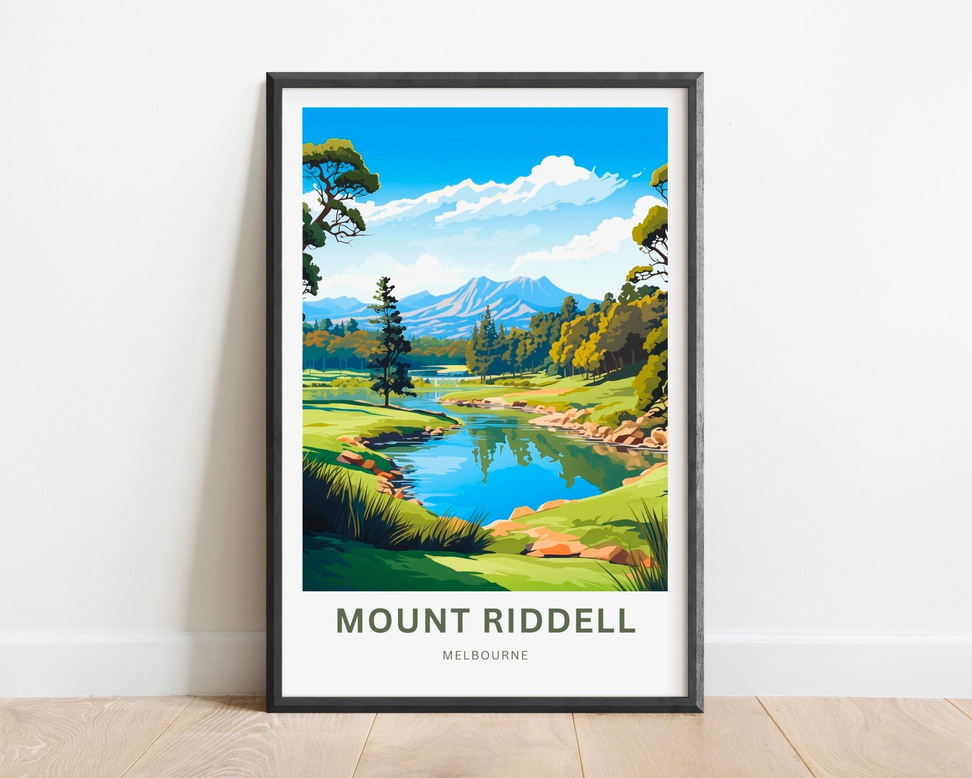 Mount Riddell Travel Print - Mount Riddell poster, Melbourne Wall Art, Framed present, Gift Australia Present - TravelTreasureCo