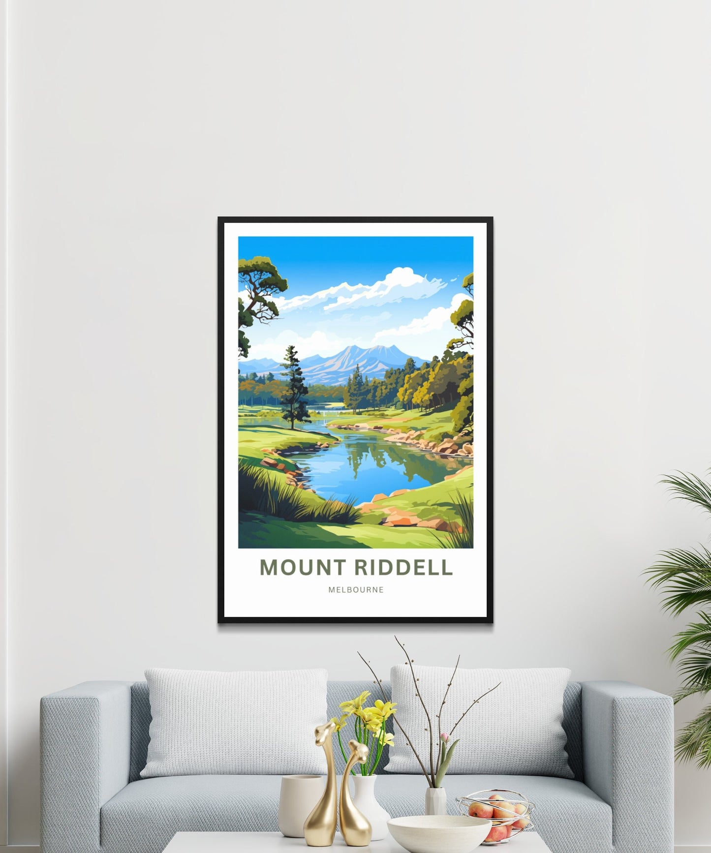 Mount Riddell Travel Print - Mount Riddell poster, Melbourne Wall Art, Framed present, Gift Australia Present - TravelTreasureCo