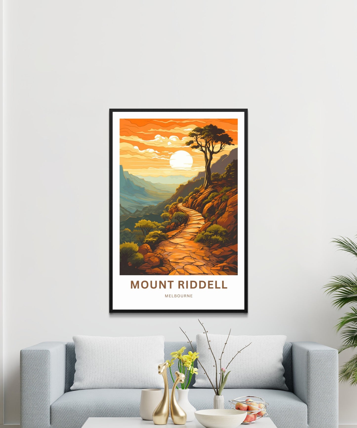 Mount Riddell Travel Print - Mount Riddell poster, Melbourne Wall Art, Framed present, Gift Australia Present - TravelTreasureCo