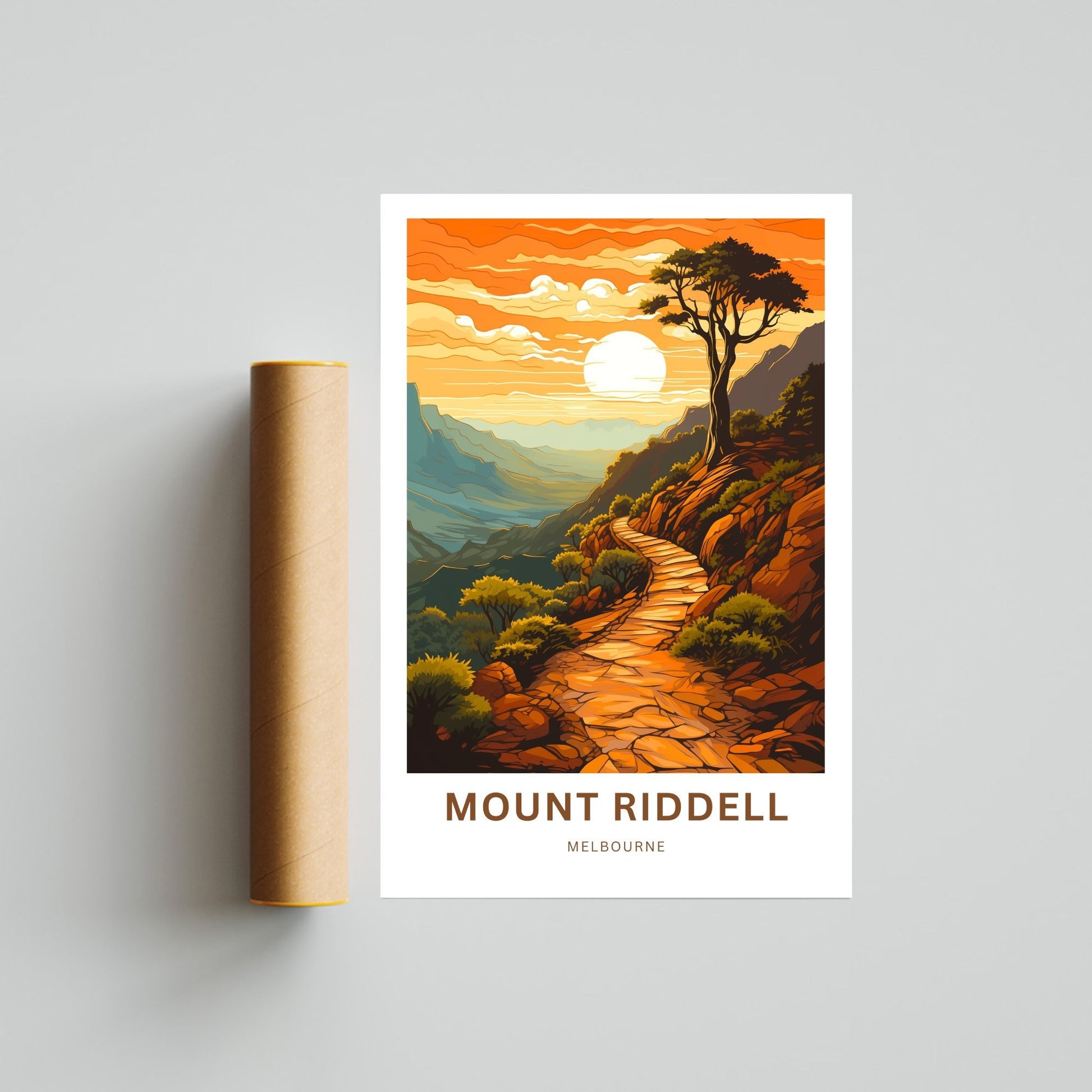 Mount Riddell Travel Print - Mount Riddell poster, Melbourne Wall Art, Framed present, Gift Australia Present - TravelTreasureCo