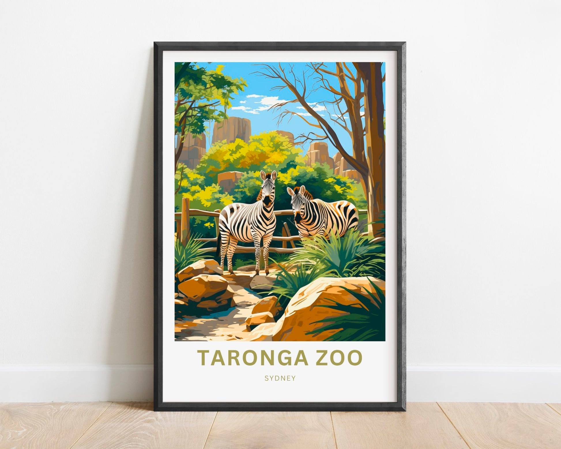 Taronga Zoo Travel Print - Taronga Zoo poster, Sydney Wall Art, Framed present, Gift Australia Present - TravelTreasureCo