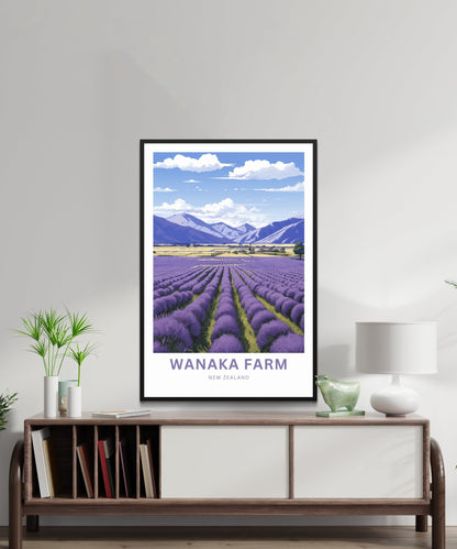 Wanaka Farm Travel Print - Wanaka Farm poster, New Zealand Wall Art, Framed present, Gift New Zealand Present - TravelTreasureCo