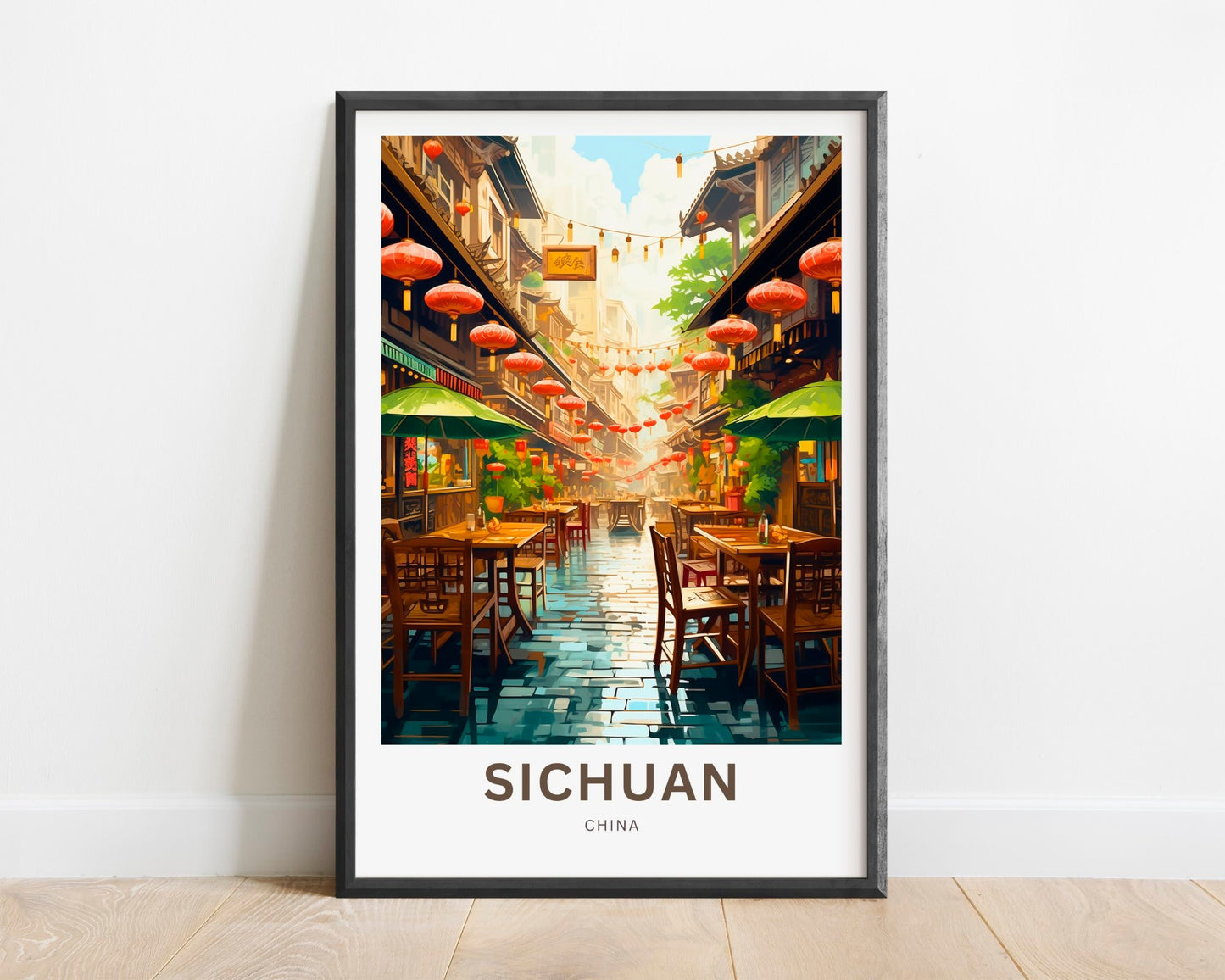 Sichuan Travel Print - Sichuan poster, China Wall Art, Framed present, Gift China Valley Present, Custom Text - TravelTreasureCo