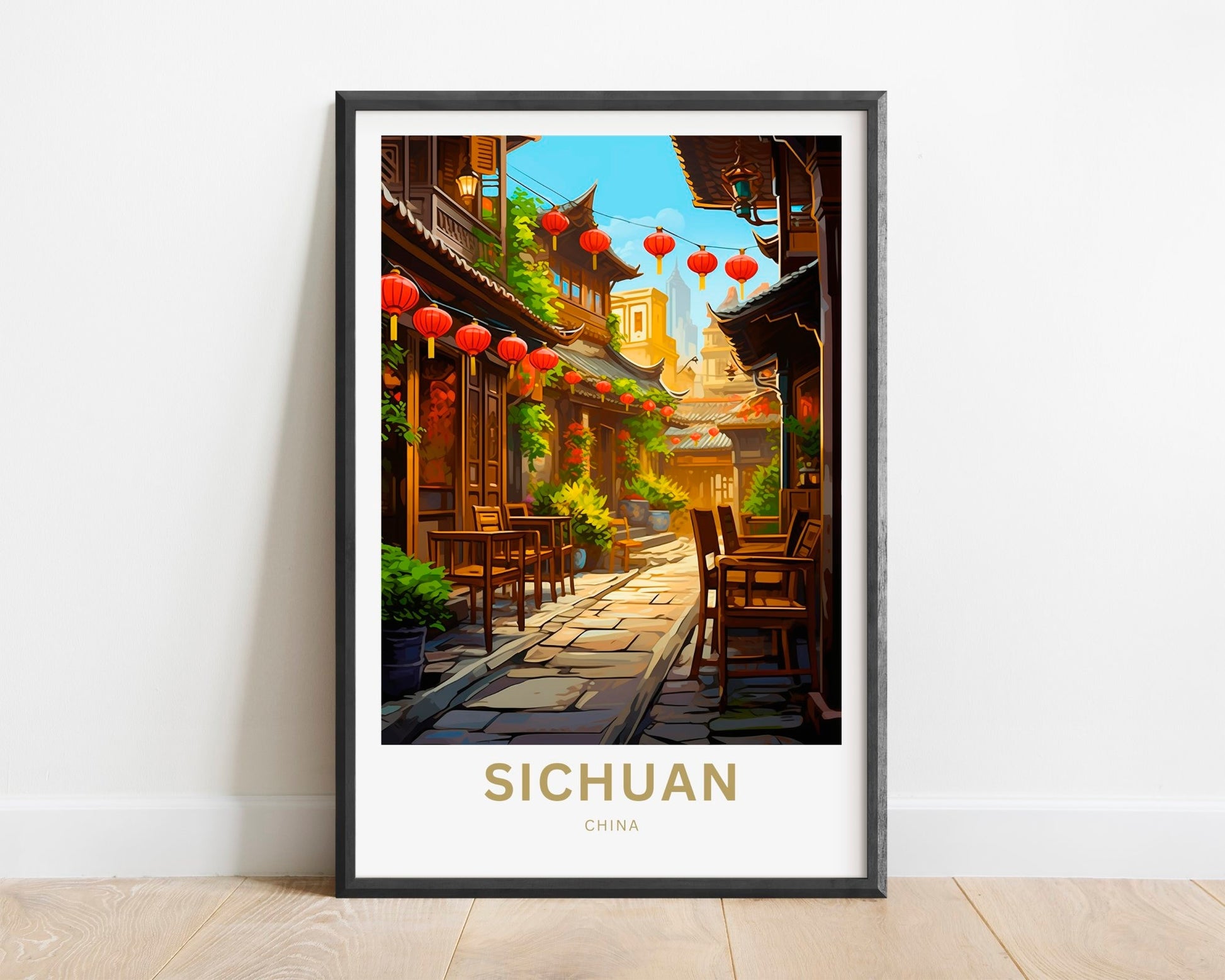 Sichuan Travel Print - Sichuan poster, China Wall Art, Framed present, Gift China Valley Present, Custom Text - TravelTreasureCo