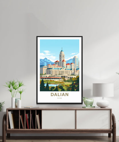 Dalian Travel Print - Dalian poster, China Wall Art, Framed present, Gift China Valley Present, Custom Text - TravelTreasureCo