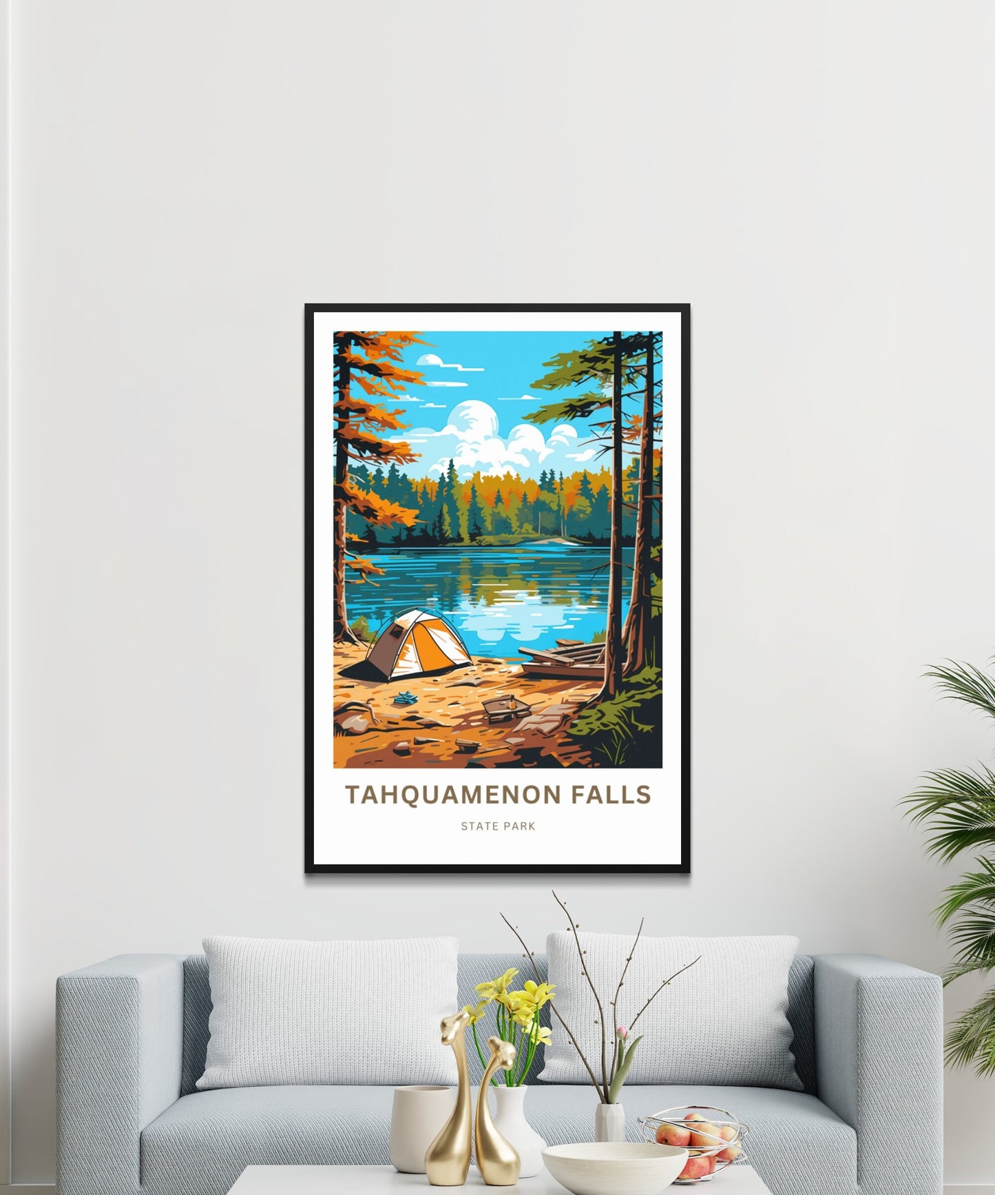 Tahquamenon Falls Travel Print - Tahquamenon Falls State Park poster, Michigan Wall Art, Framed present, Gift Michigan Present - TravelTreasureCo