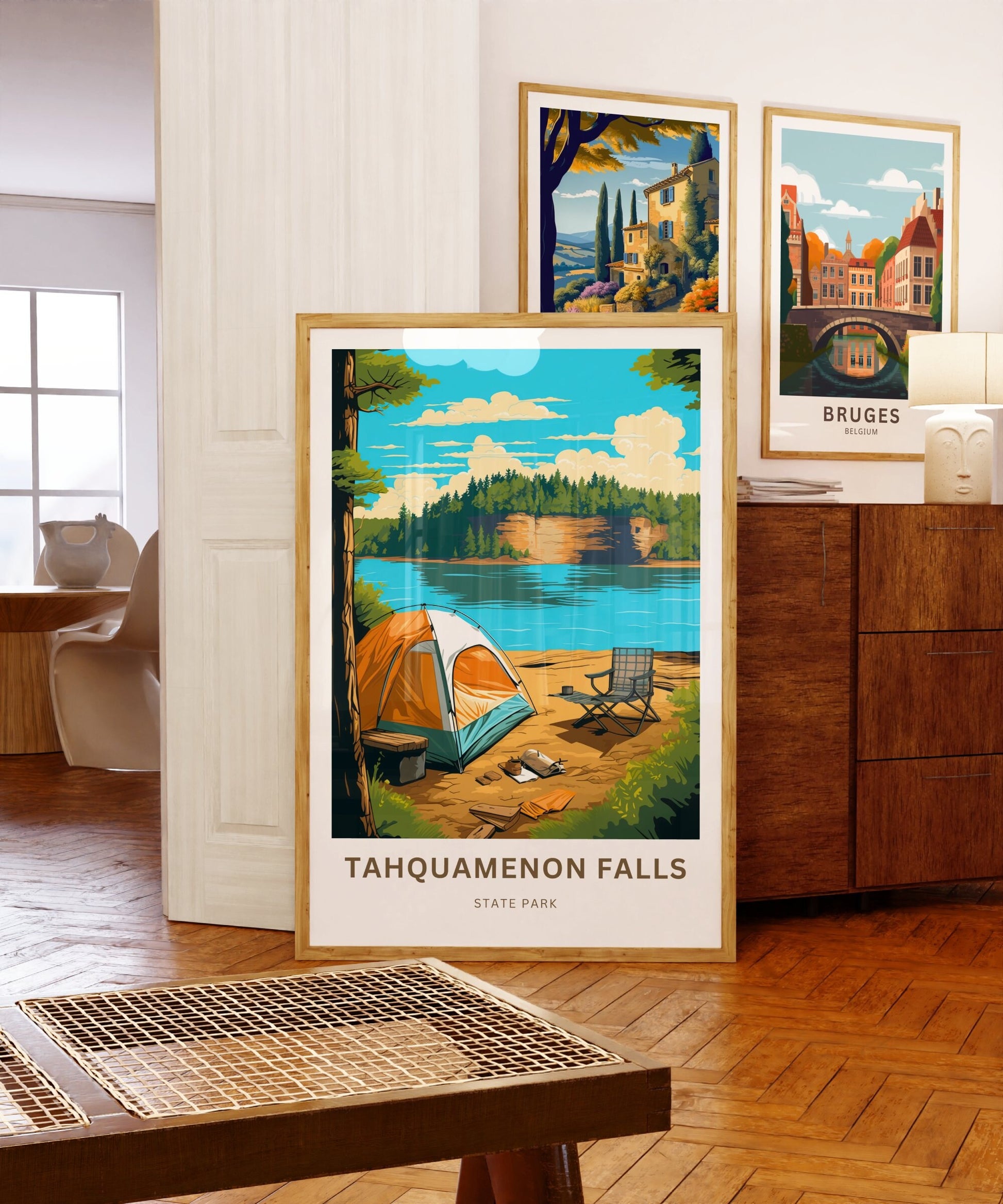 Tahquamenon Falls Travel Print - Tahquamenon Falls State Park poster, Michigan Wall Art, Framed present, Gift Michigan Present - TravelTreasureCo