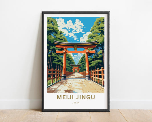 Meiji Jingu Travel Print - Meiji Jingu poster, Japan Wall Art, Framed present, Gift Japan Present Decor, Custom Text - TravelTreasureCo