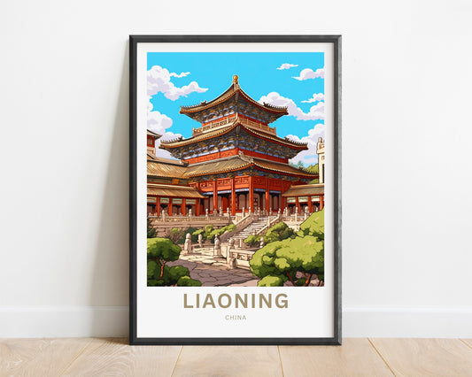 Liaoning Travel Print - Liaoning poster, China Wall Art, Framed present, Gift China Present, Custom Text - TravelTreasureCo
